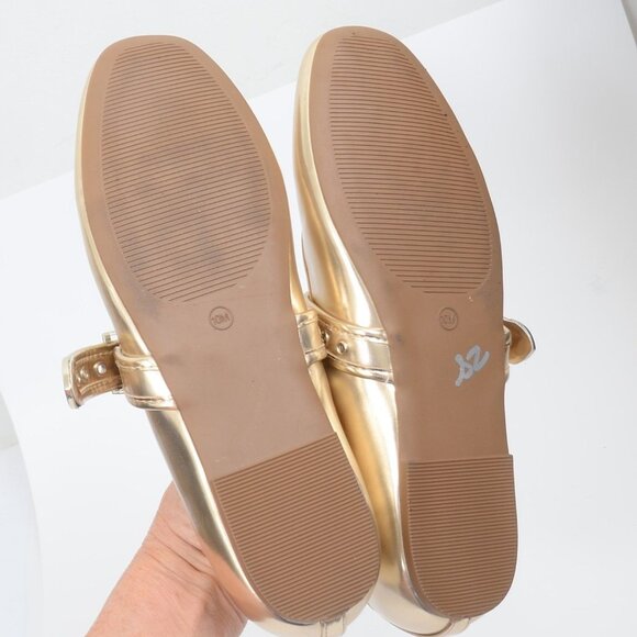Steve Madden Women's 10M Gold Metallic Mary Jane Flats Cosplay School Fairy - Picture 7 of 7
